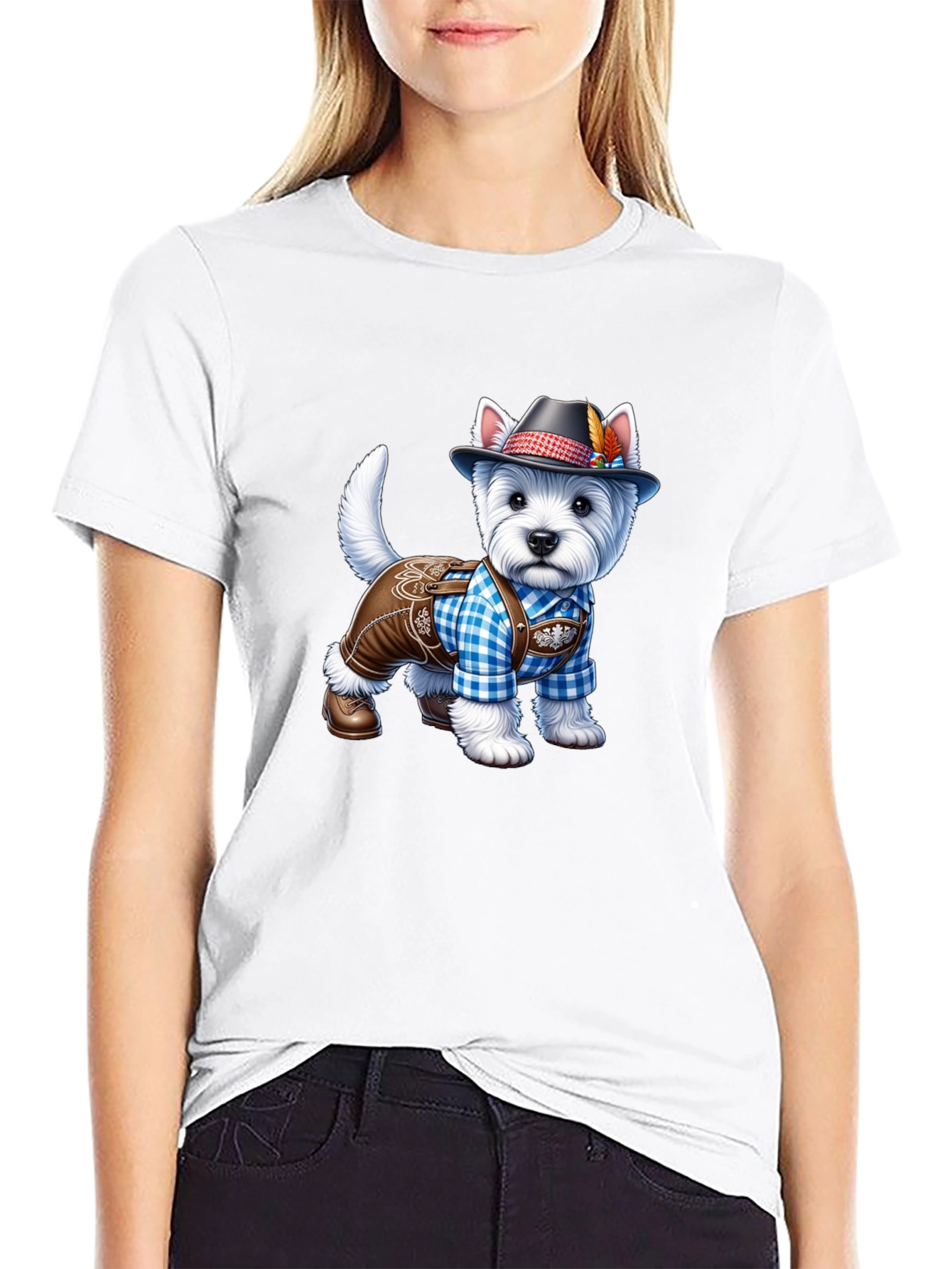 Dog in Lederhosen Graphic T-Shirt