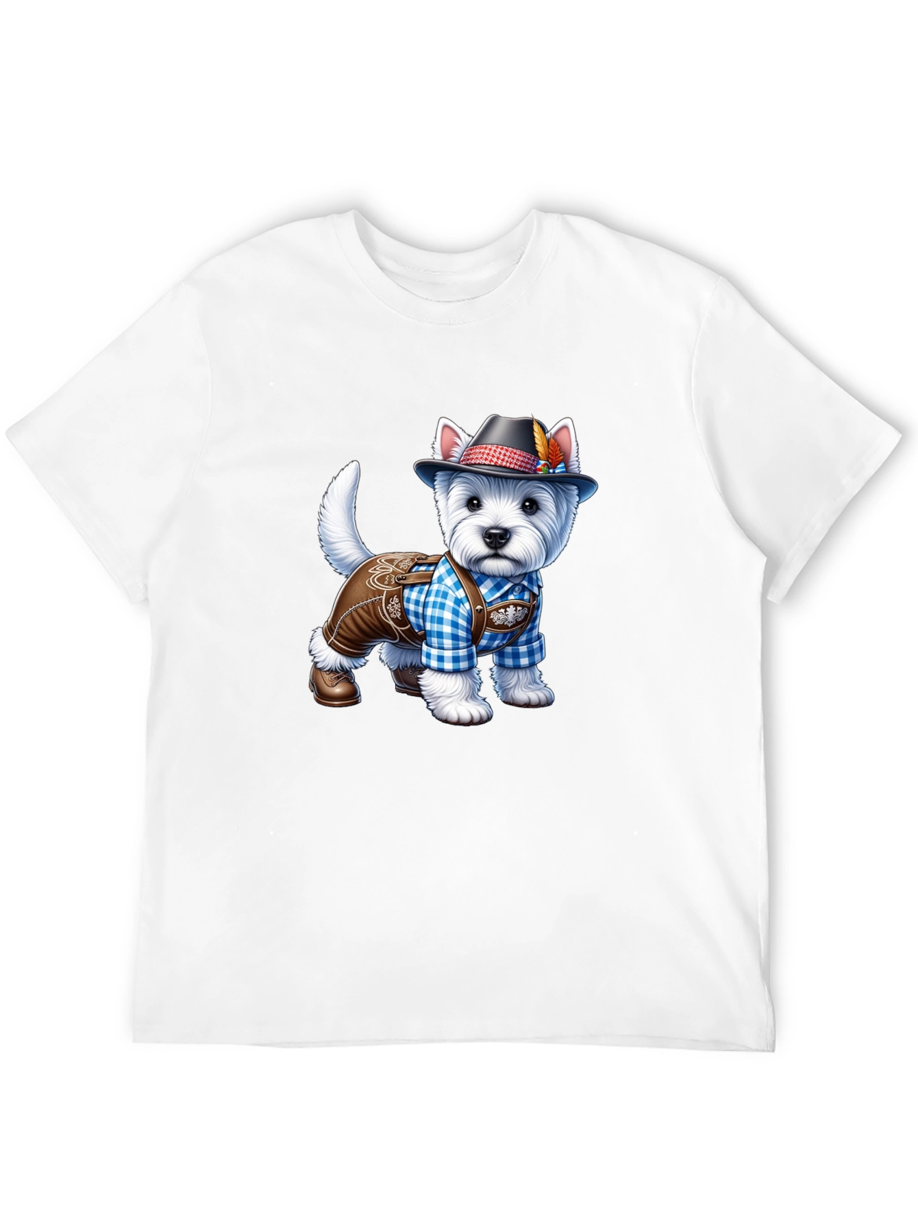 Dog in Lederhosen Graphic T-Shirt