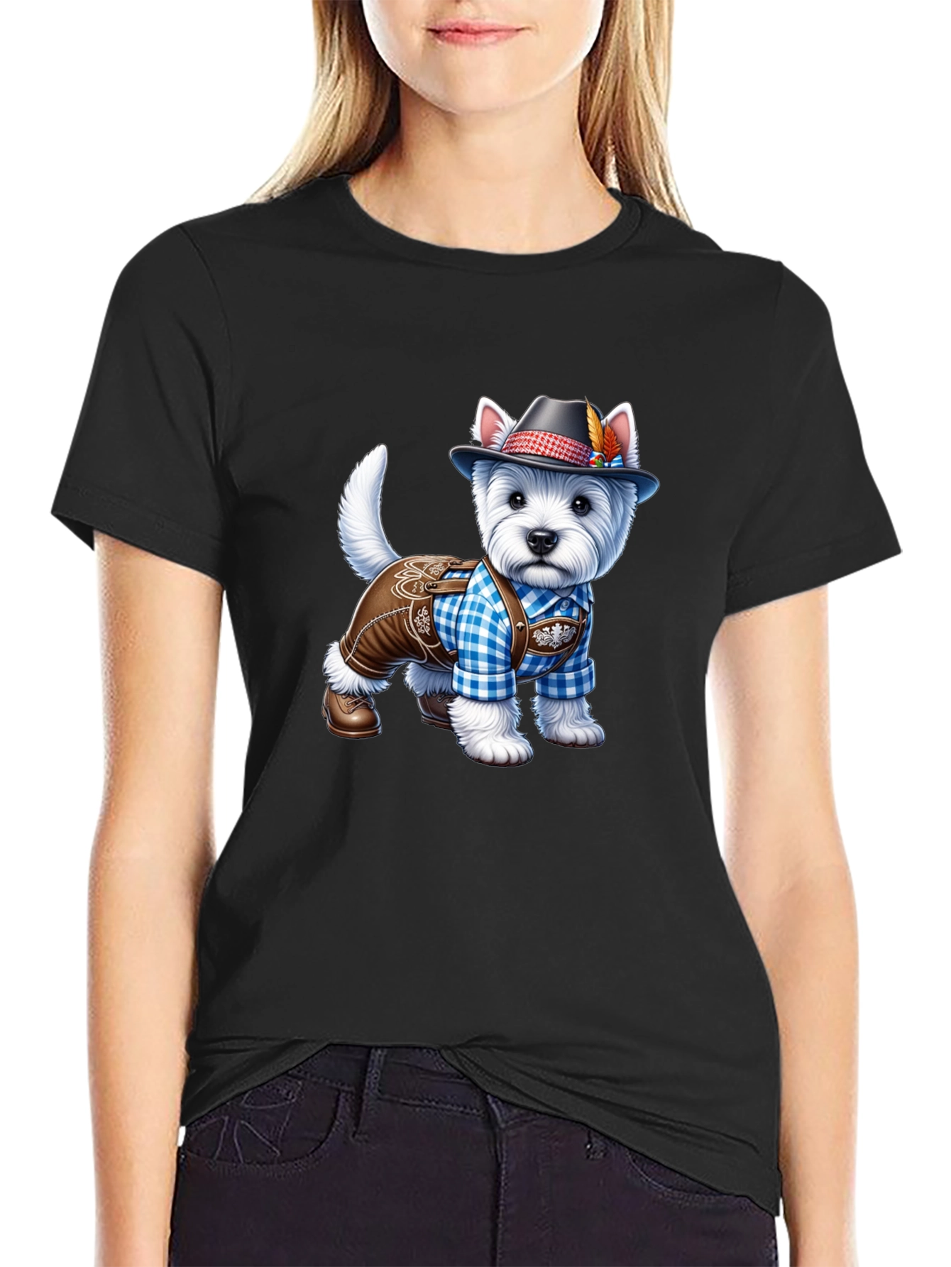 Dog in Lederhosen Graphic T-Shirt