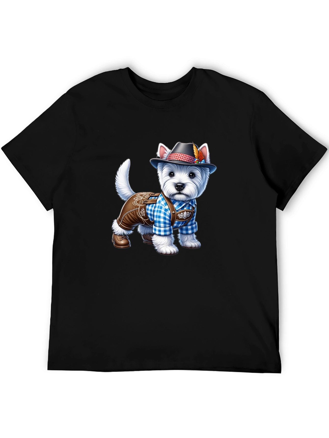 Dog in Lederhosen Graphic T-Shirt
