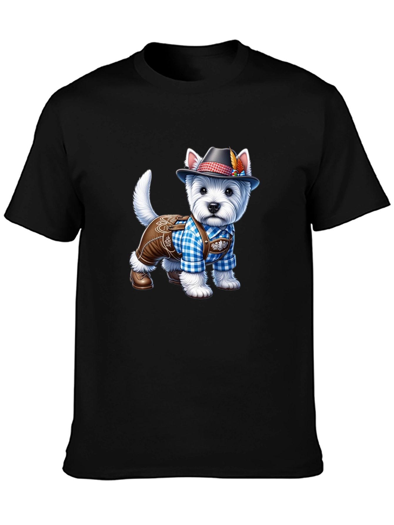Dog in Lederhosen Graphic T-Shirt