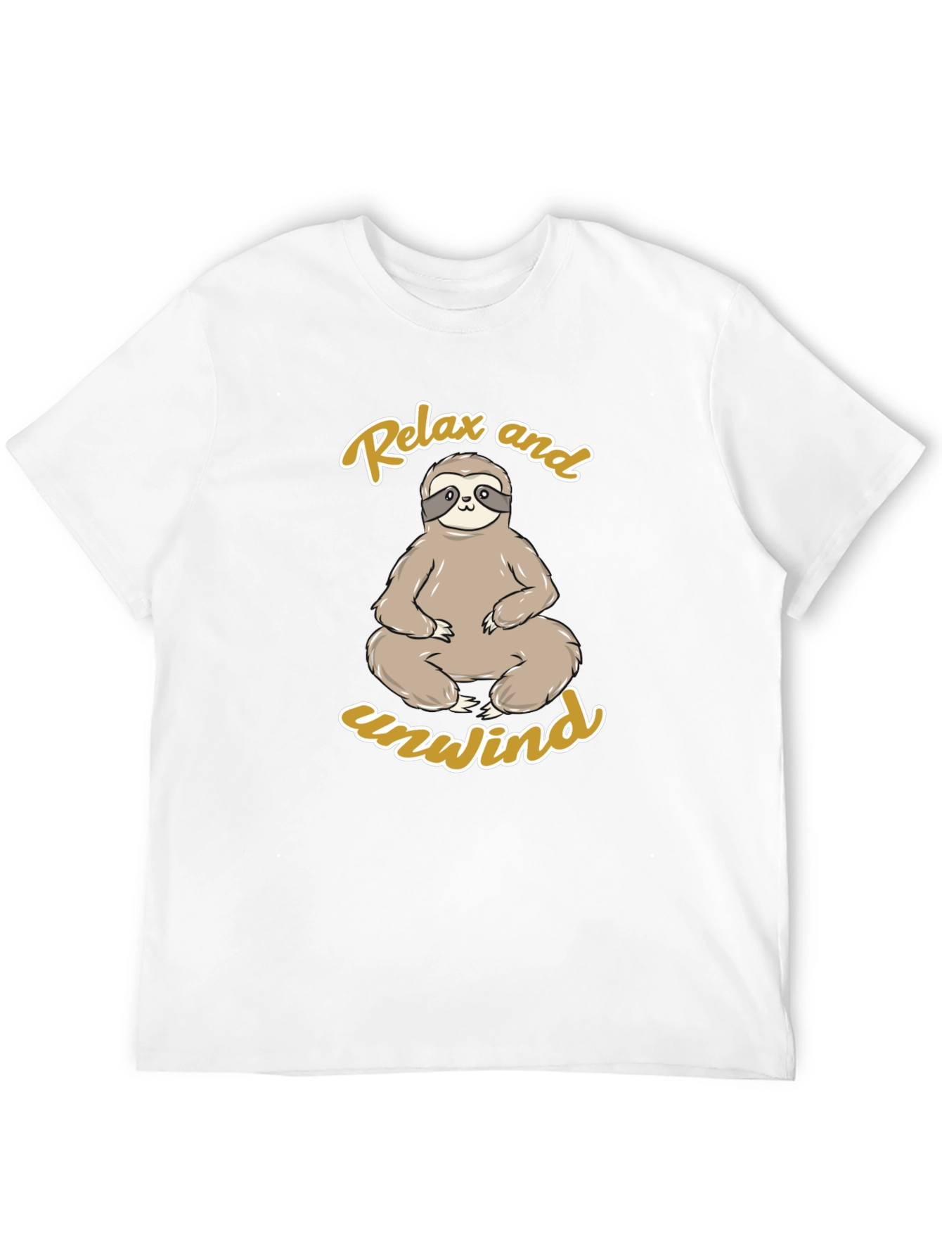 Relax and Unwind Sloth Graphic Tee - Black