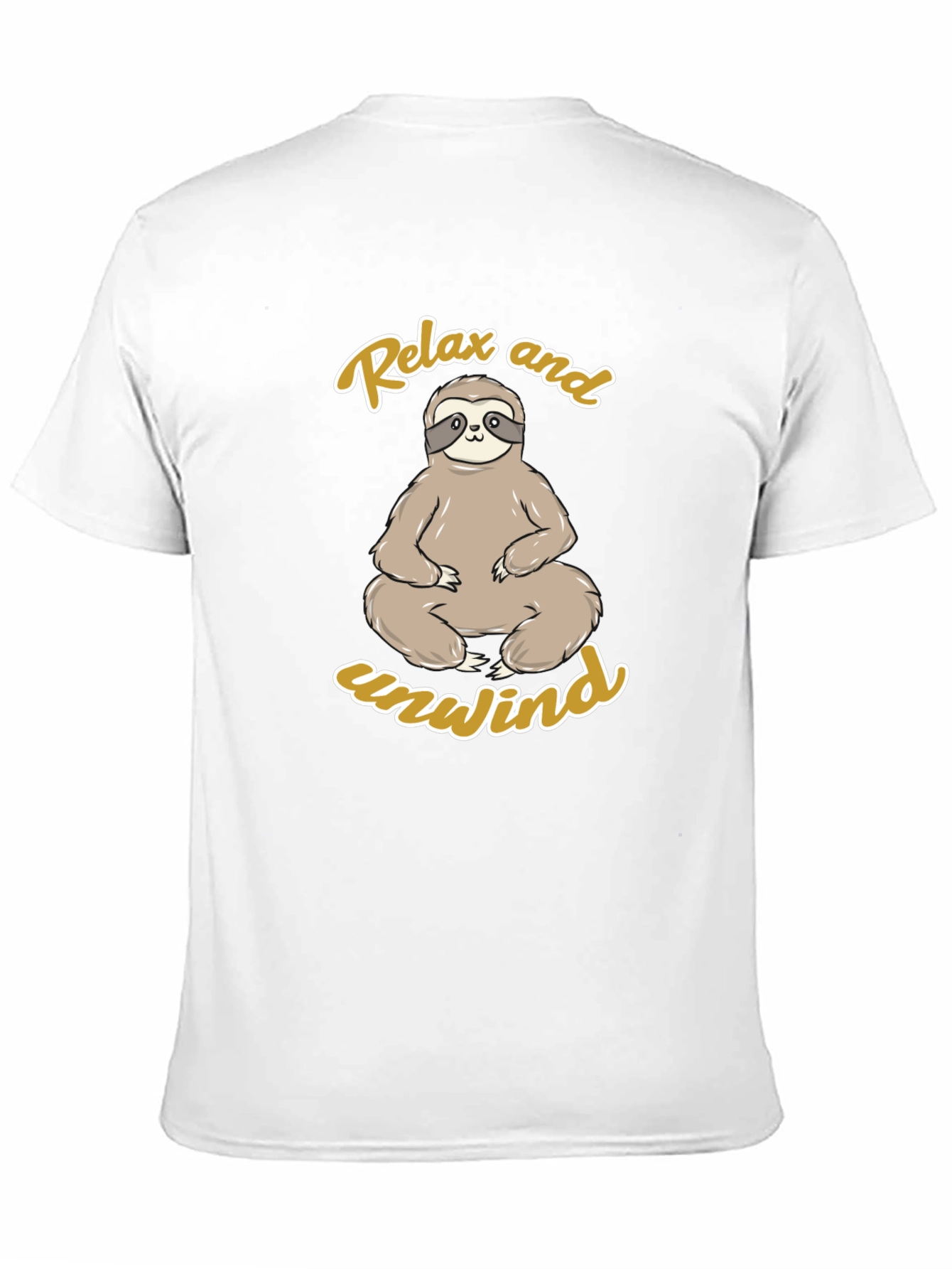 Relax and Unwind Sloth Graphic Tee - Black