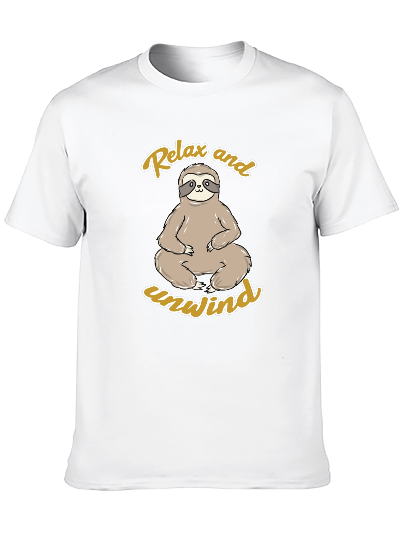 Relax and Unwind Sloth Graphic Tee - Black