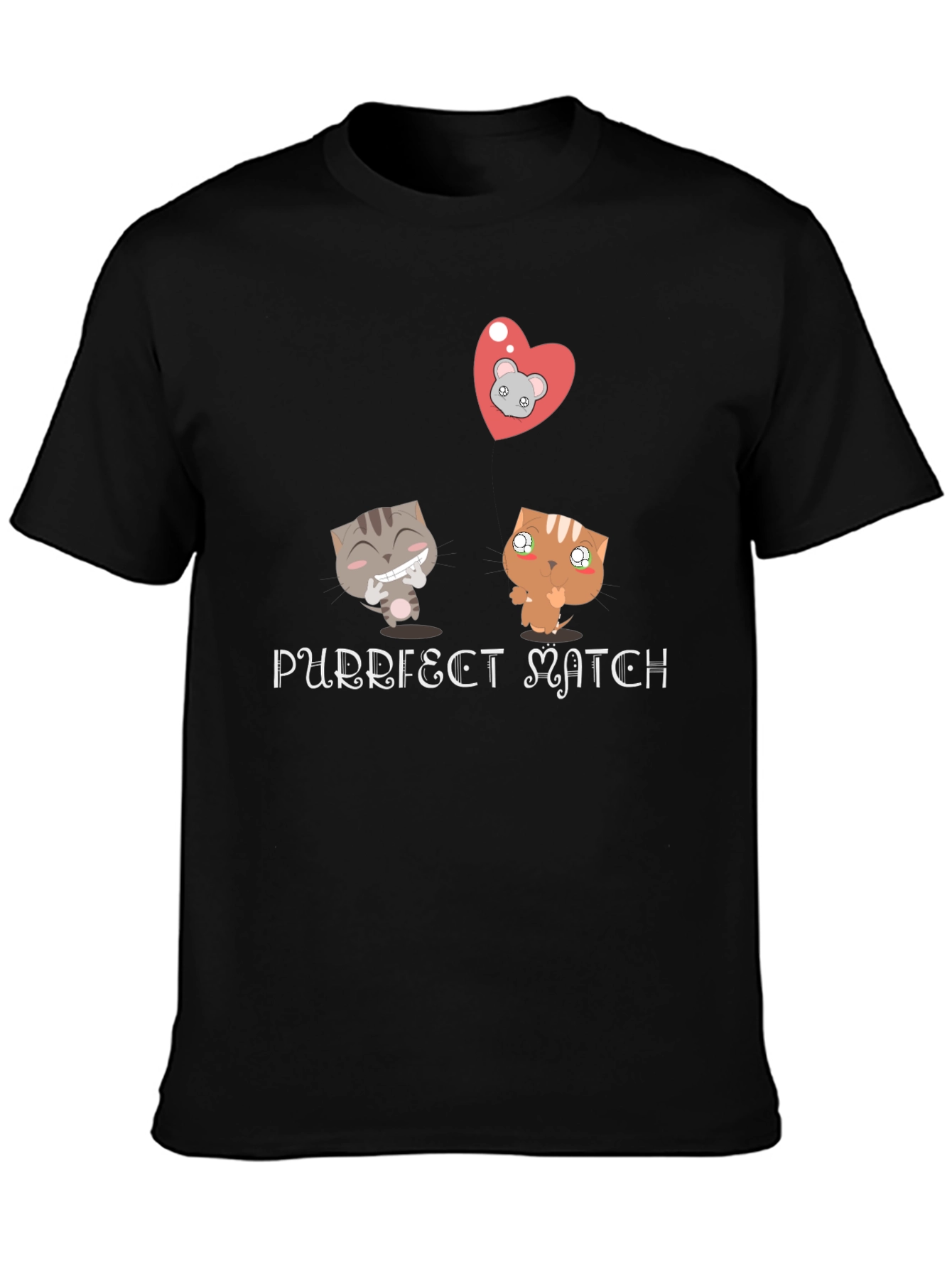 Purrfect Match Graphic Tee - Cat Lovers Gift