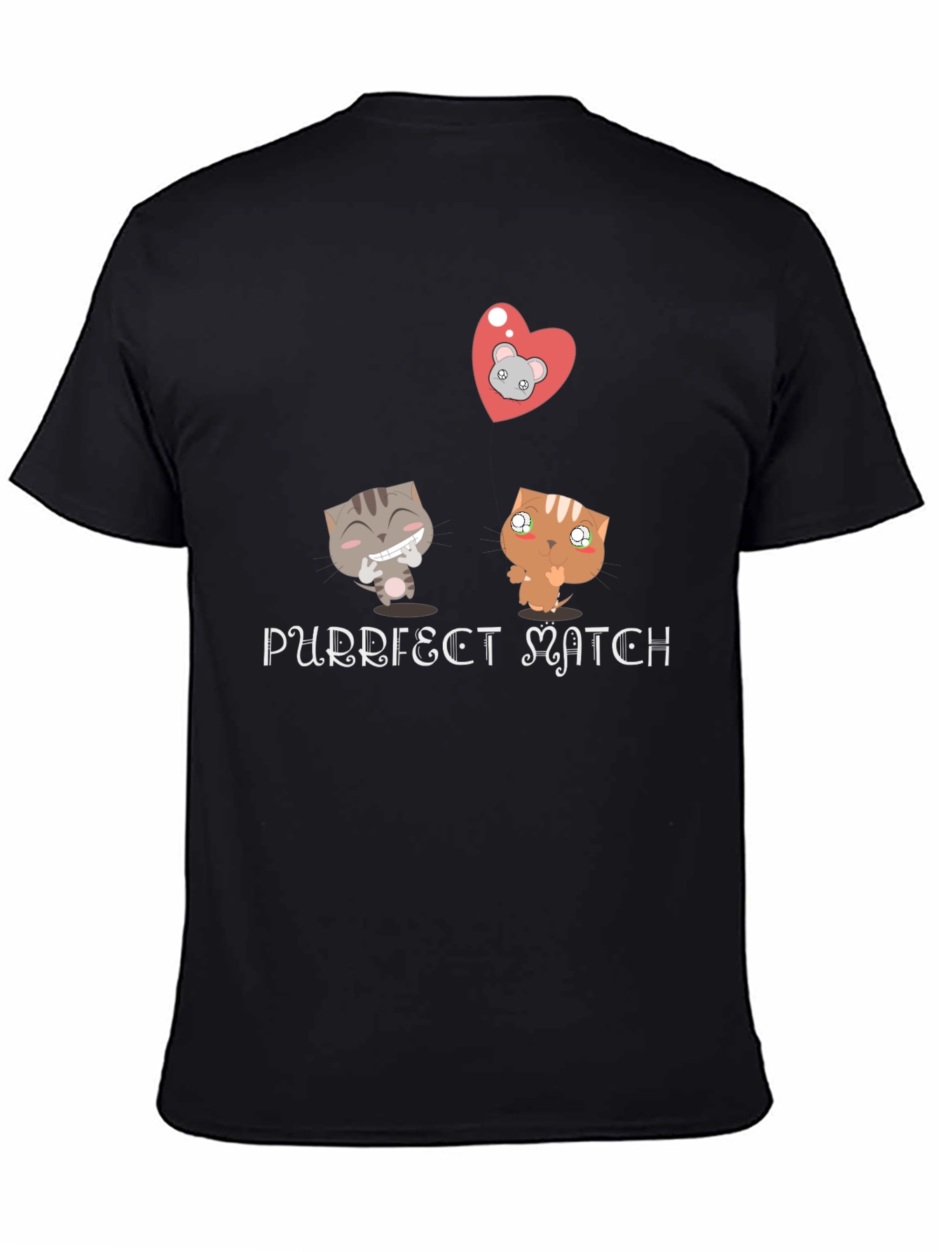 Purrfect Match Graphic Tee - Cat Lovers Gift