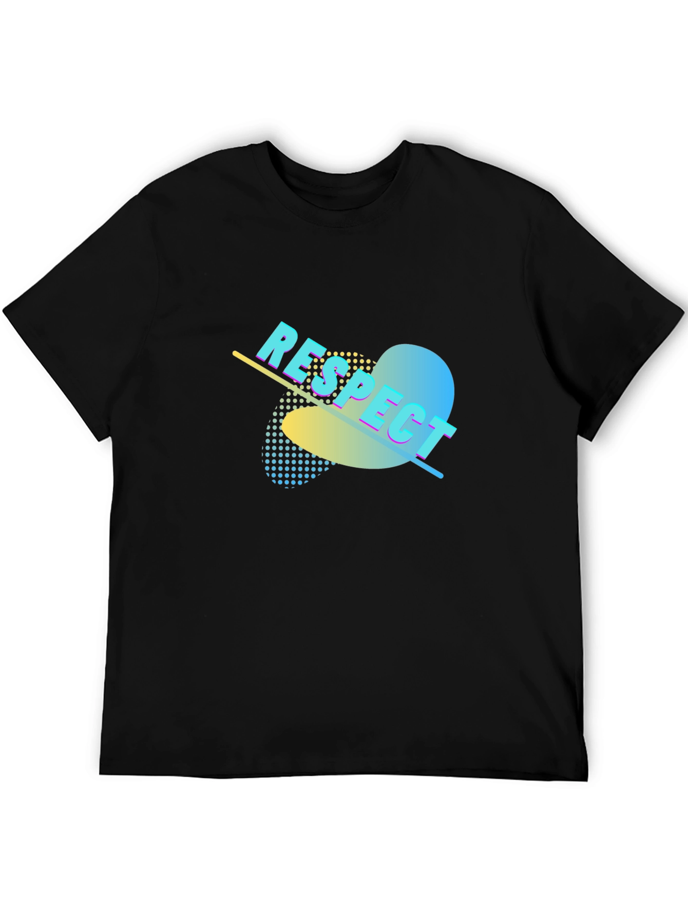 Respect Graphic Print Black T-Shirt