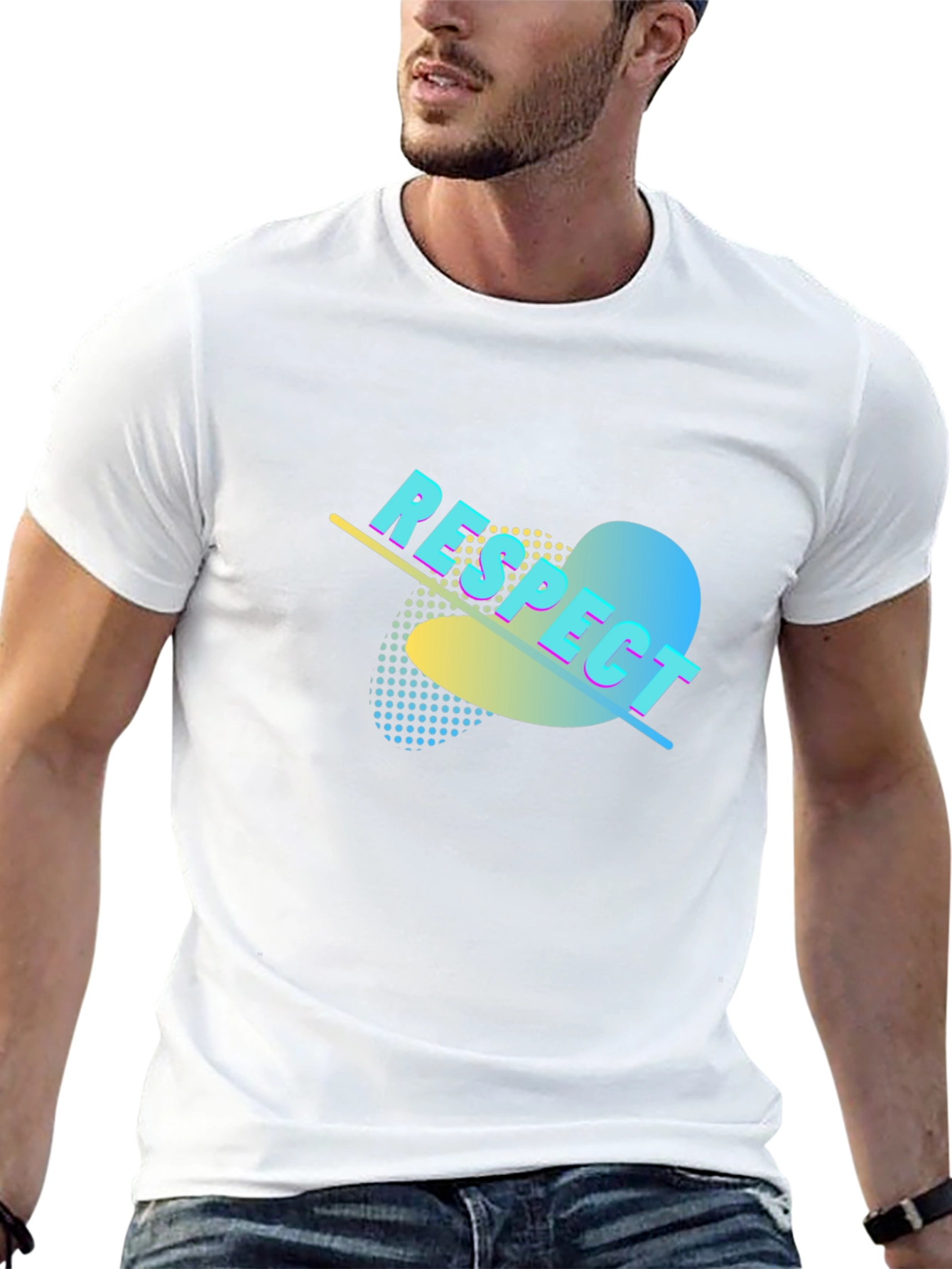 Respect Graphic Print Black T-Shirt
