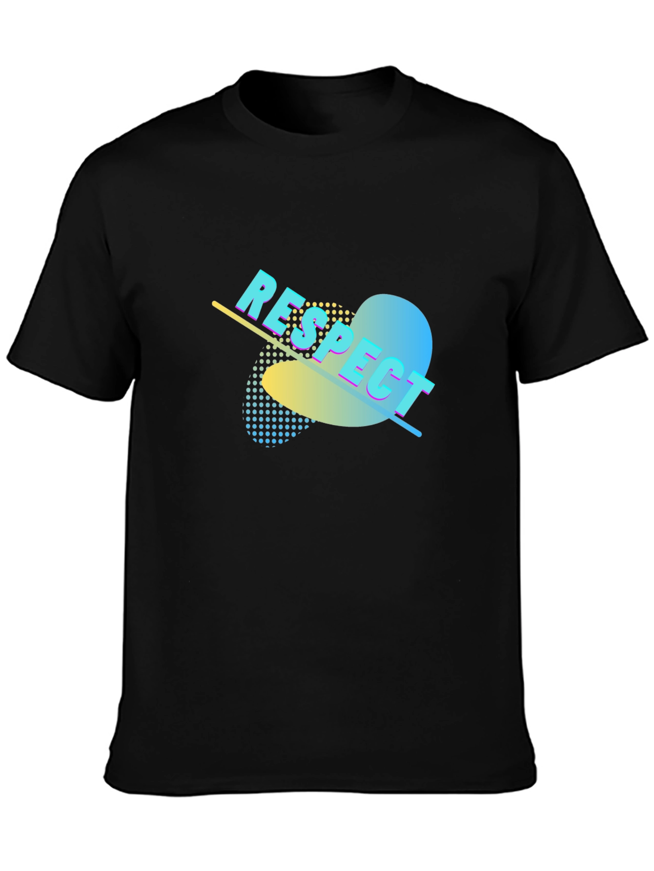 Respect Graphic Print Black T-Shirt