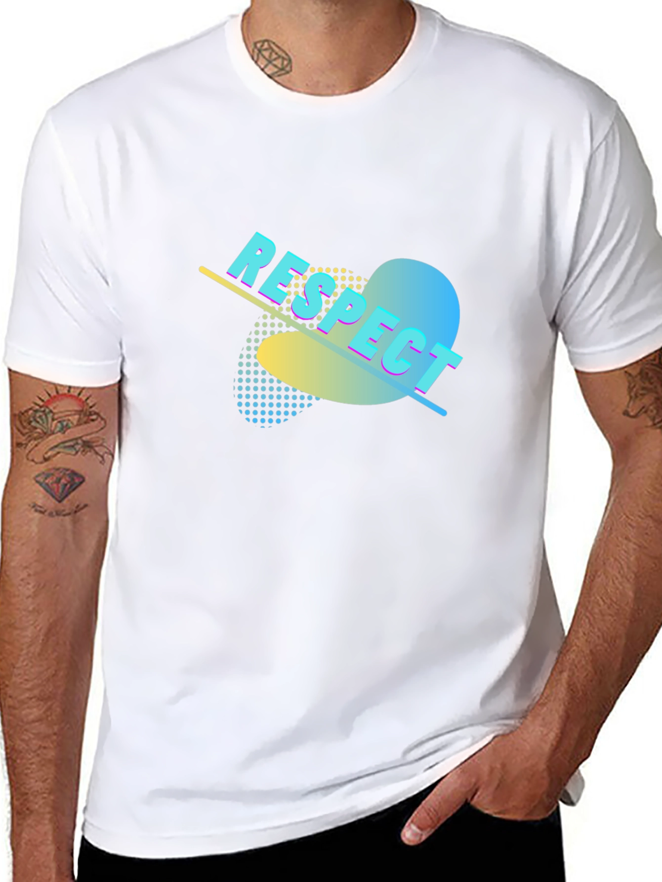 Respect Graphic Print Black T-Shirt