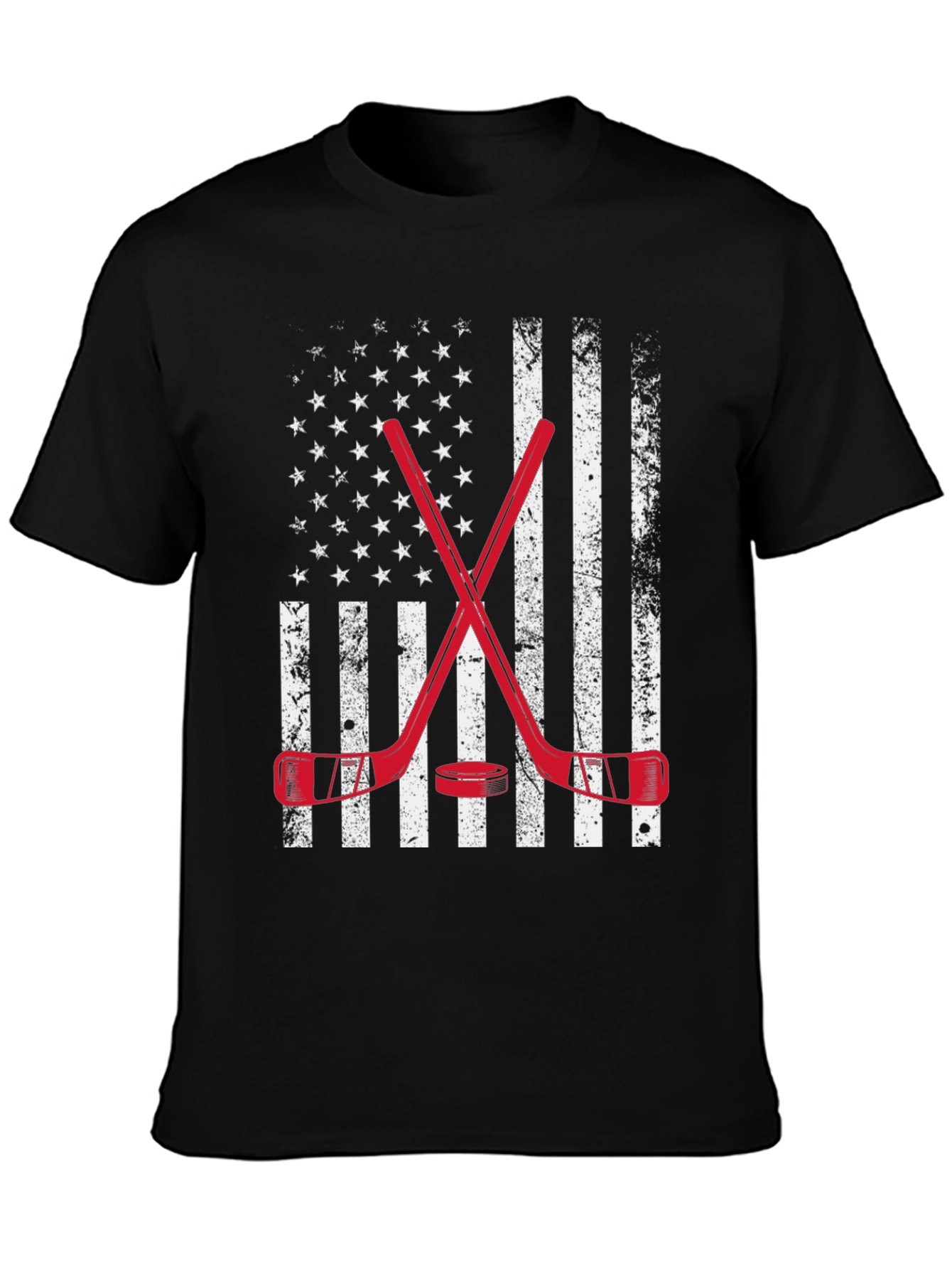 Hockey American Flag Graphic T-Shirt