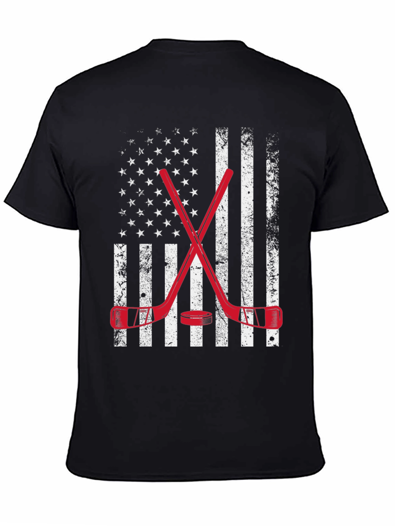 Hockey American Flag Graphic T-Shirt
