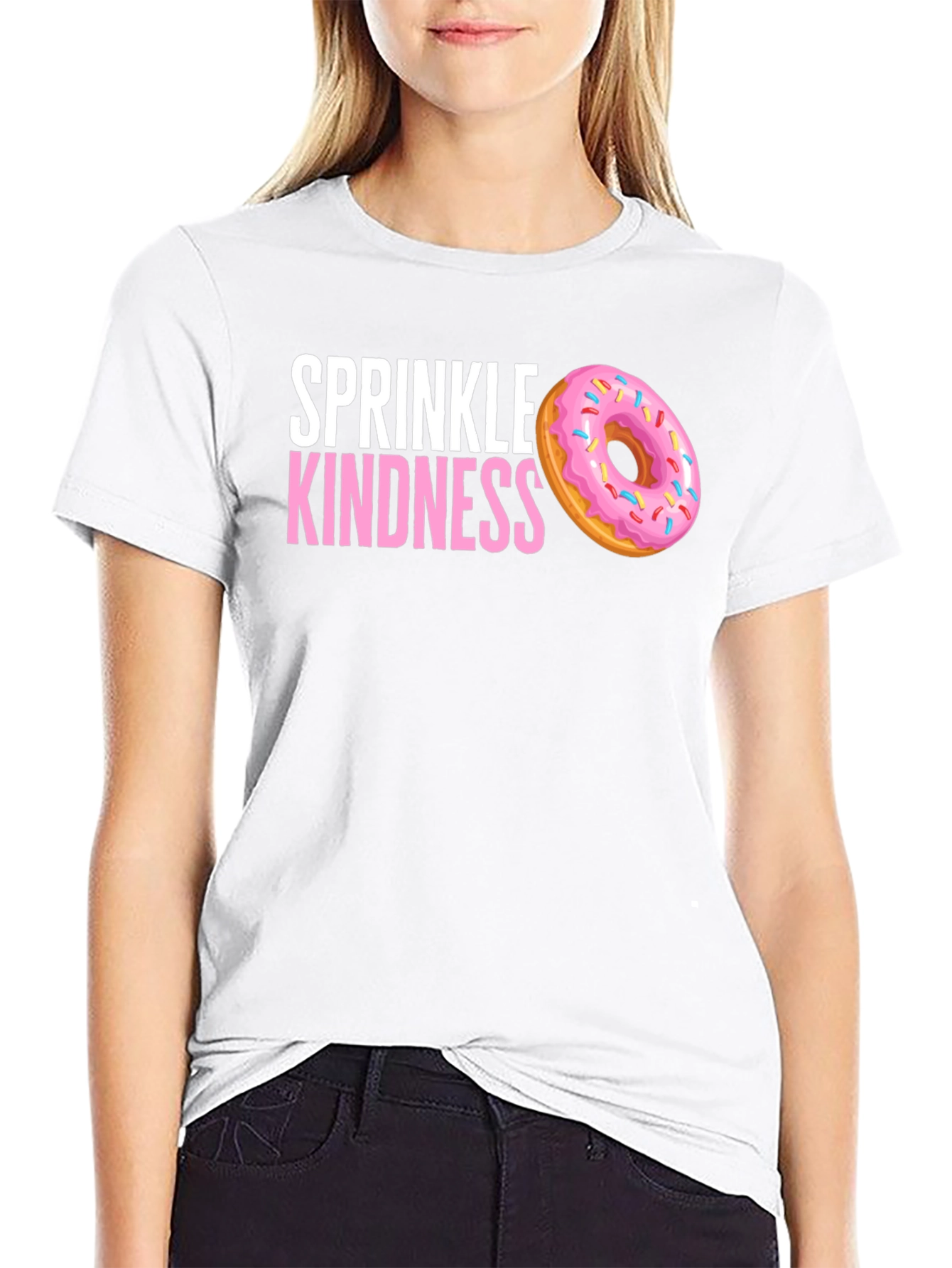 Sprinkle Kindness Donut Graphic Tee - Black