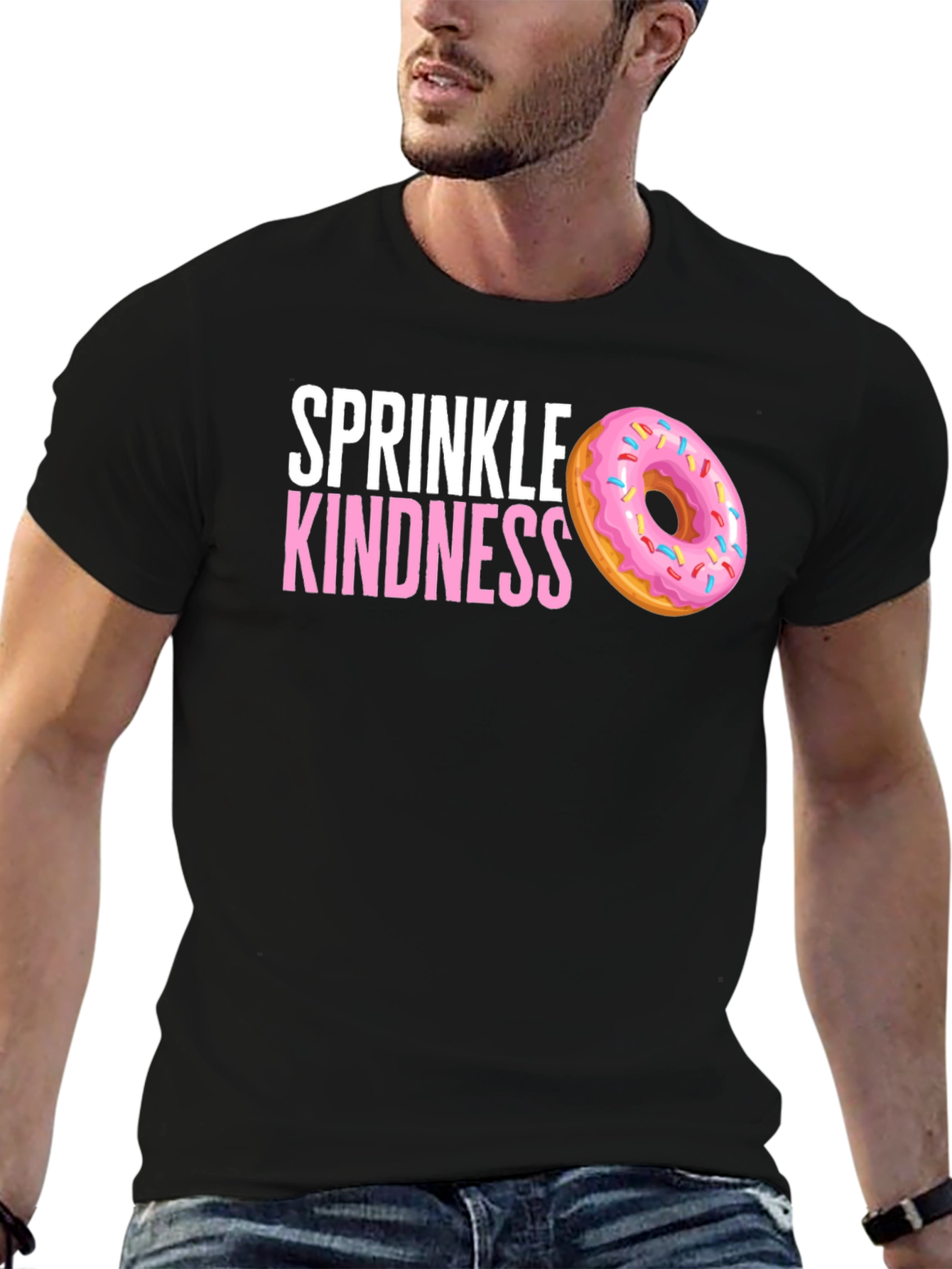 Sprinkle Kindness Donut Graphic Tee - Black