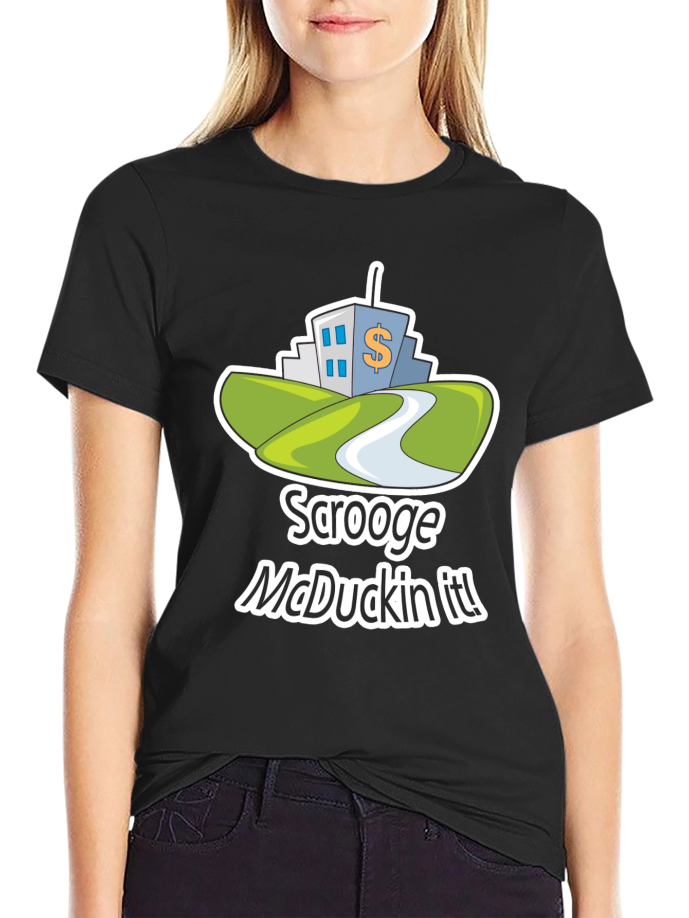 Scrooge McDuckin It! T-Shirt Black Cotton Blend