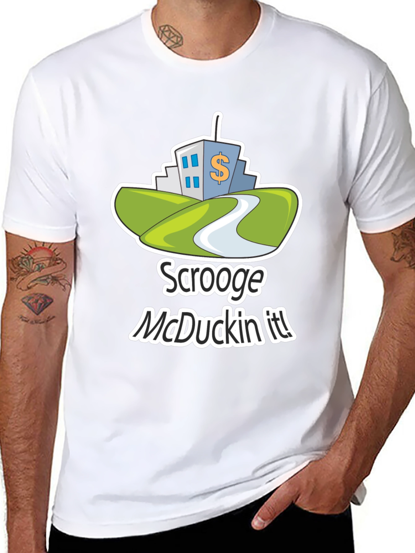 Scrooge McDuckin It! T-Shirt Black Cotton Blend