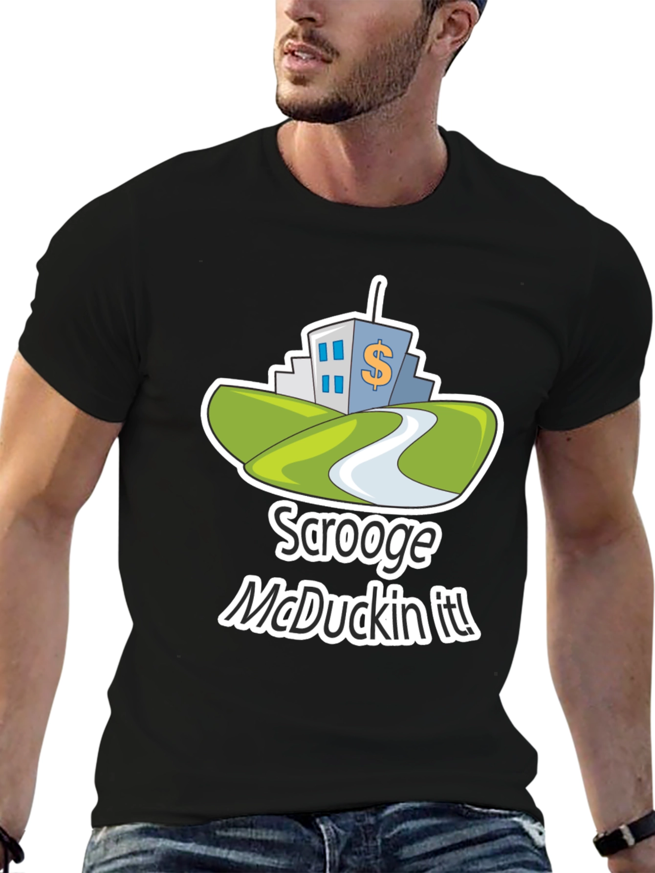 Scrooge McDuckin It! T-Shirt Black Cotton Blend