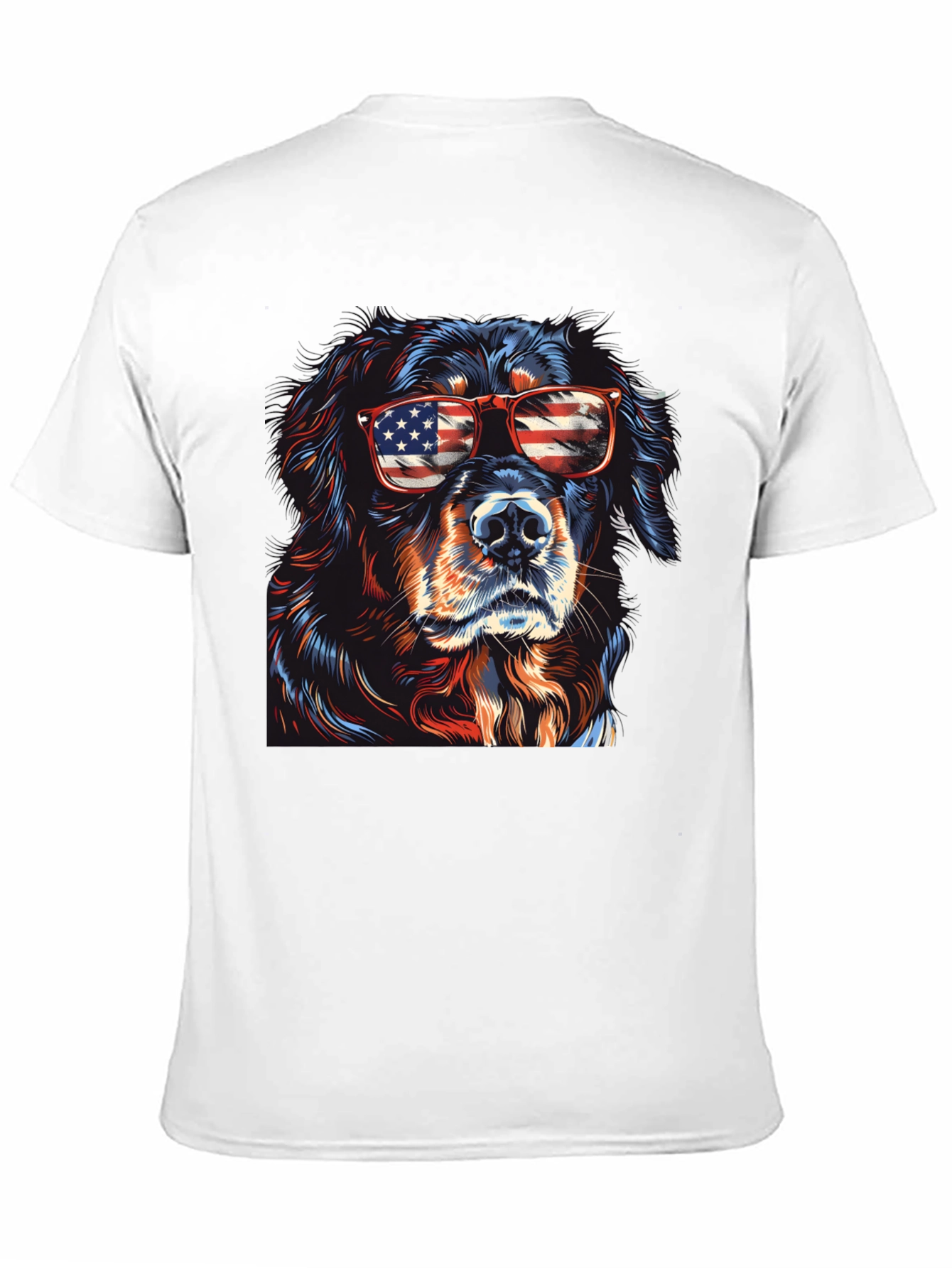 Cool Dog USA Flag Sunglasses T-Shirt