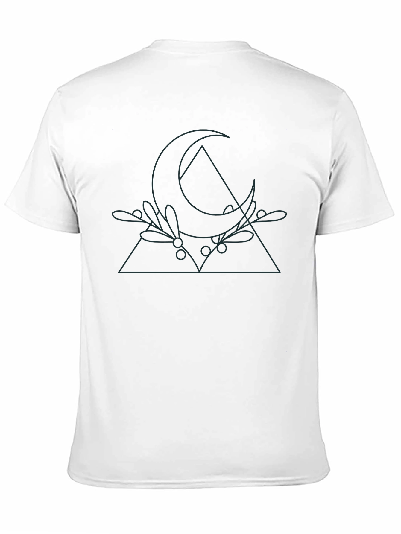 Geometric Moon Graphic Tee - Black