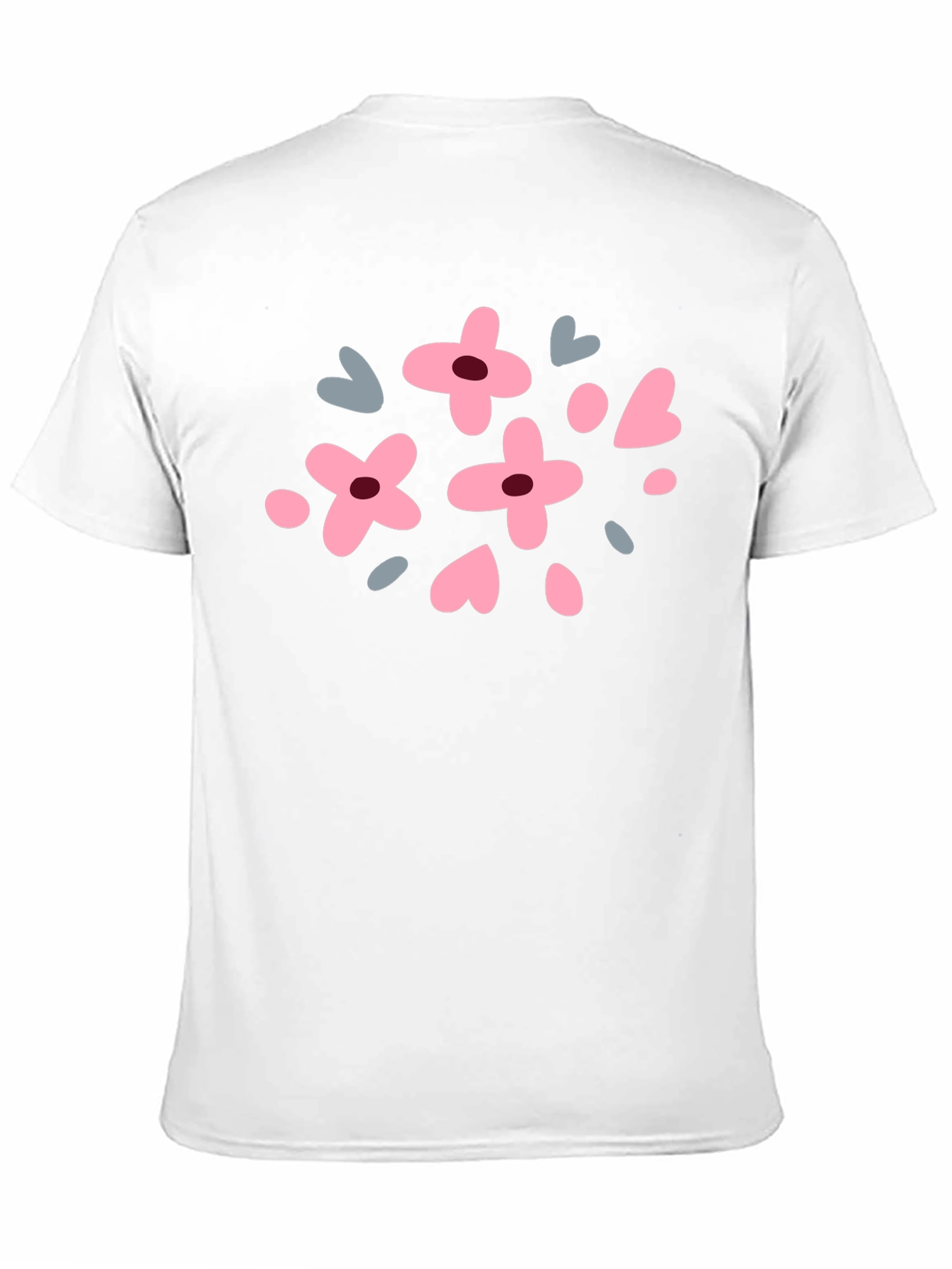 Floral & Heart Graphic Tee - Black