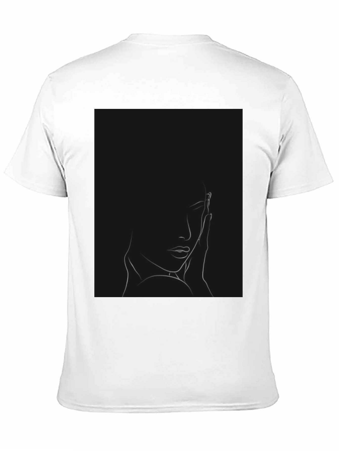 Minimalist Woman Portrait Black T-Shirt