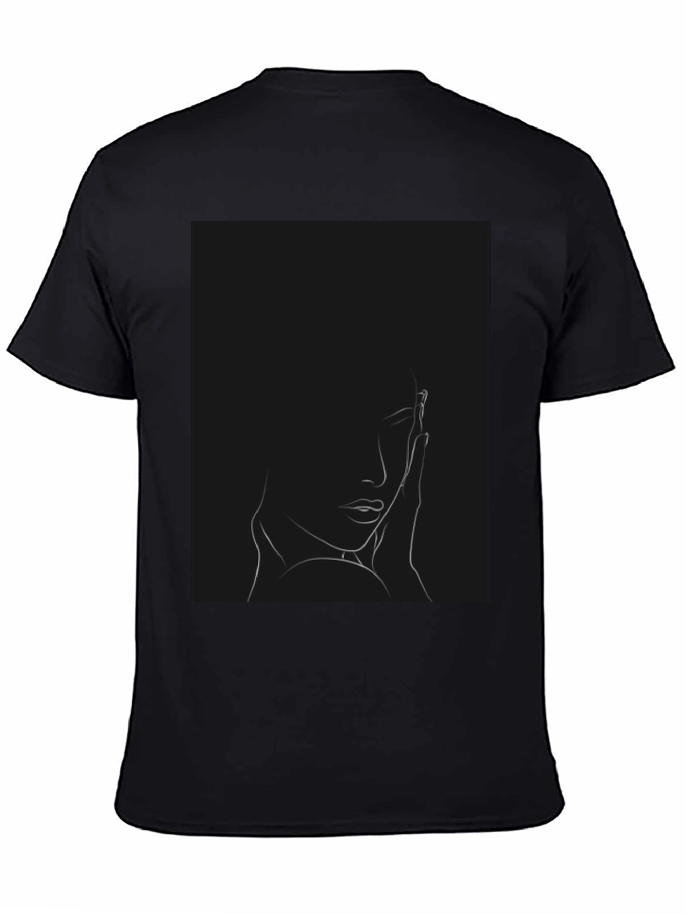 Minimalist Woman Portrait Black T-Shirt