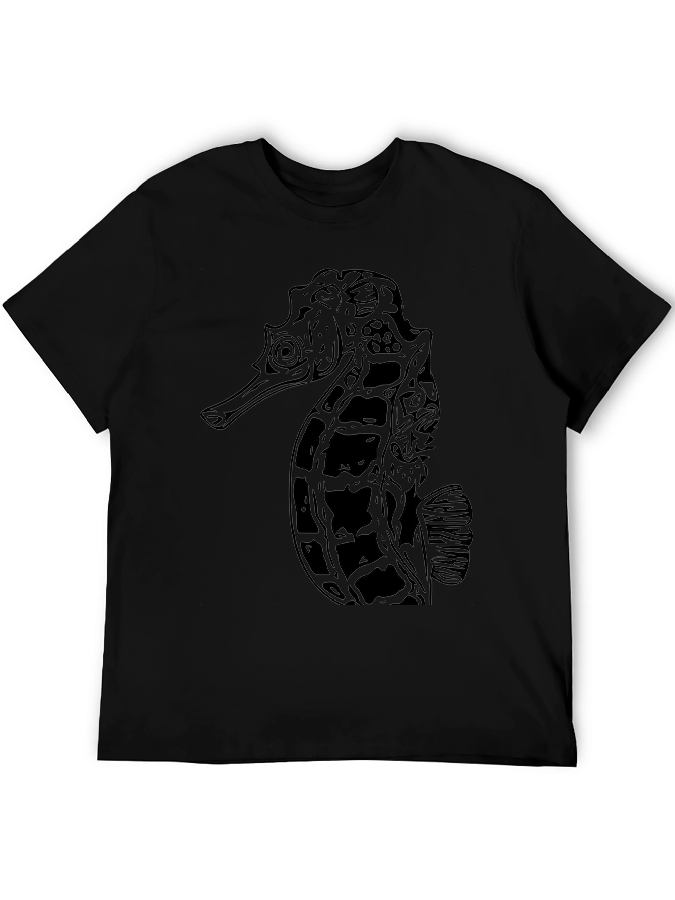 Black Seahorse Graphic Tee - Unisex