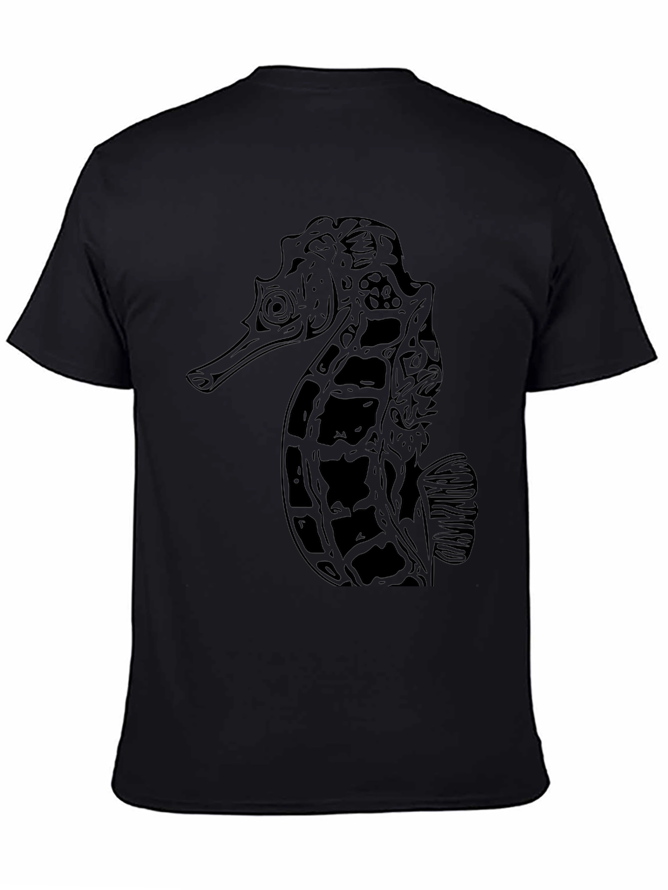 Black Seahorse Graphic Tee - Unisex