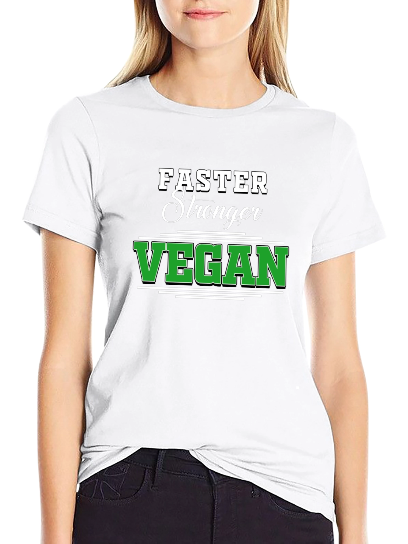 Faster Stronger Vegan Black T-Shirt