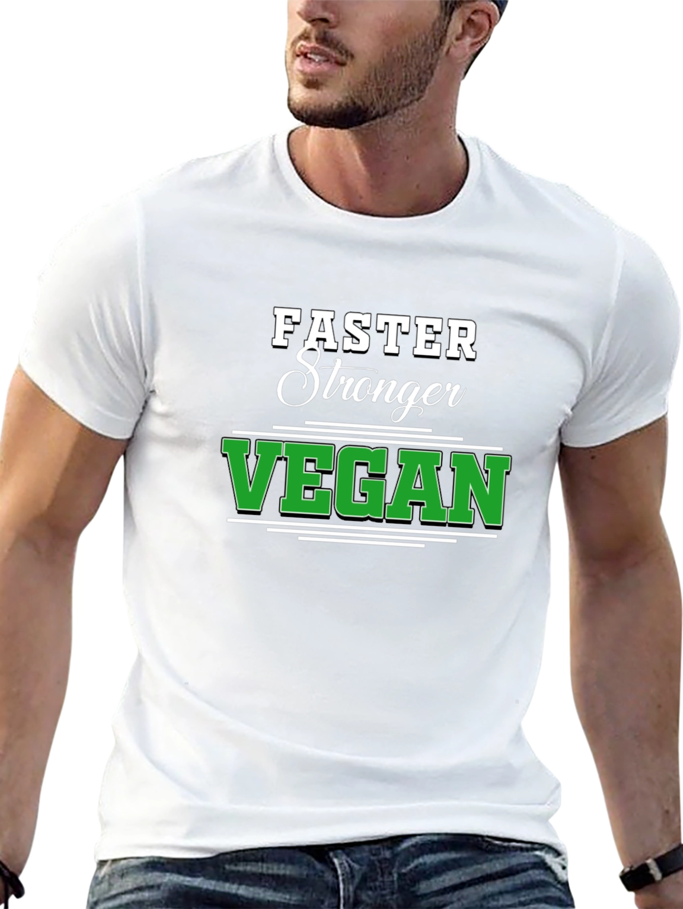 Faster Stronger Vegan Black T-Shirt