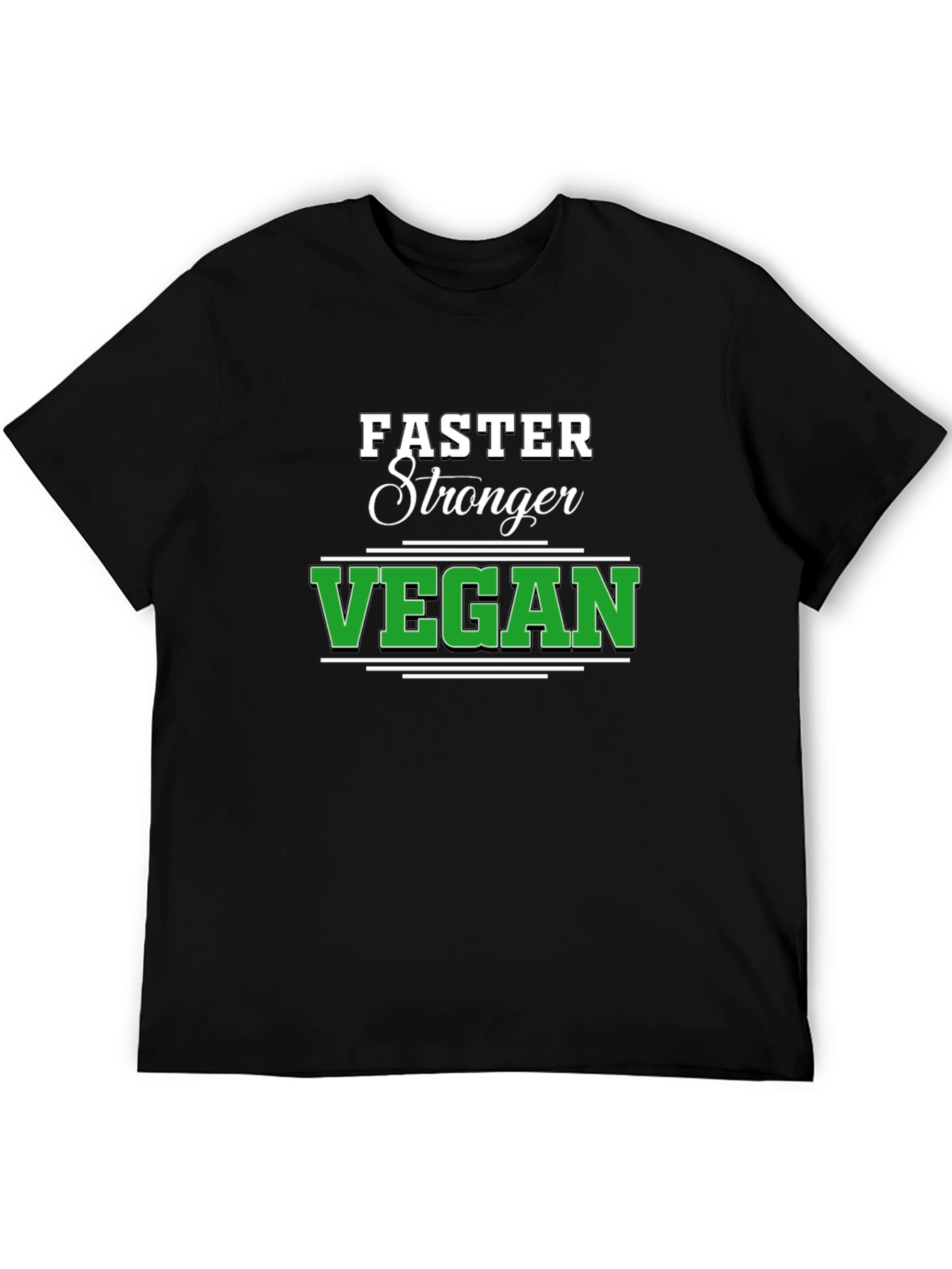 Faster Stronger Vegan Black T-Shirt