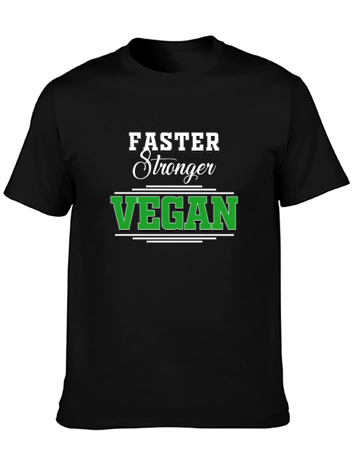 Faster Stronger Vegan Black T-Shirt