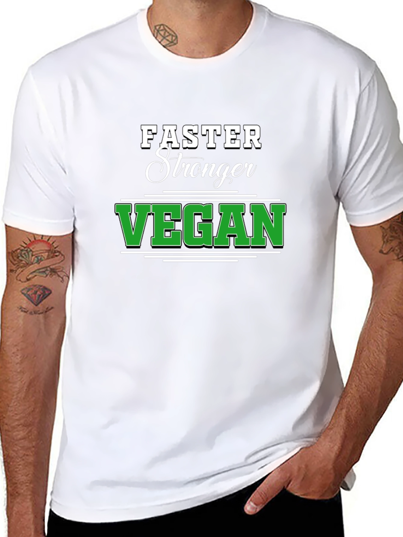 Faster Stronger Vegan Black T-Shirt