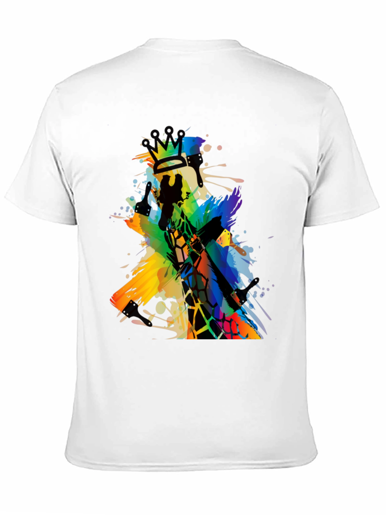Abstract Giraffe King Mens Black T-Shirt