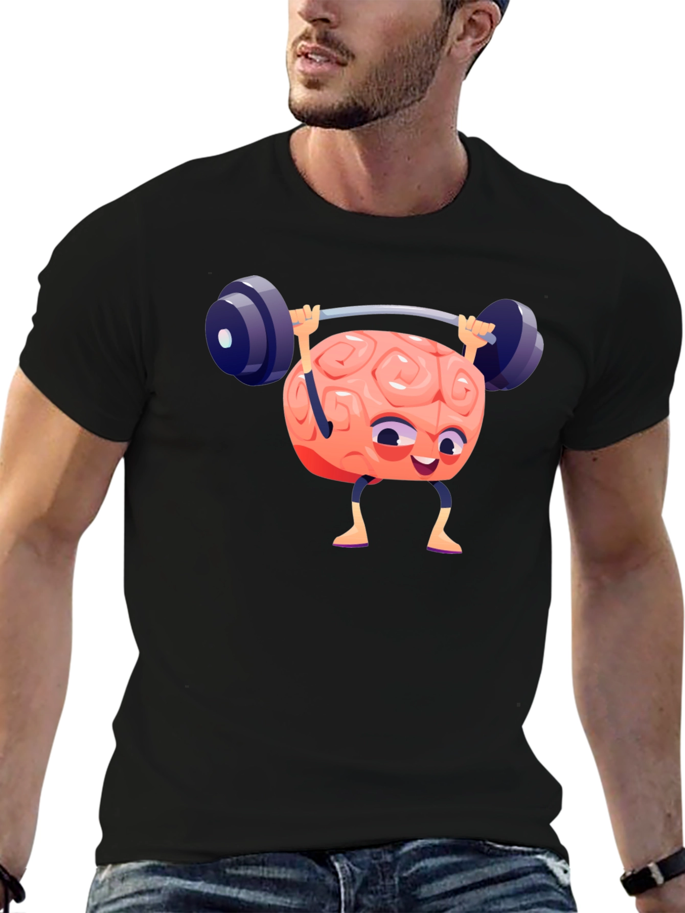 Brain Lifting Weights Graphic T-Shirt
