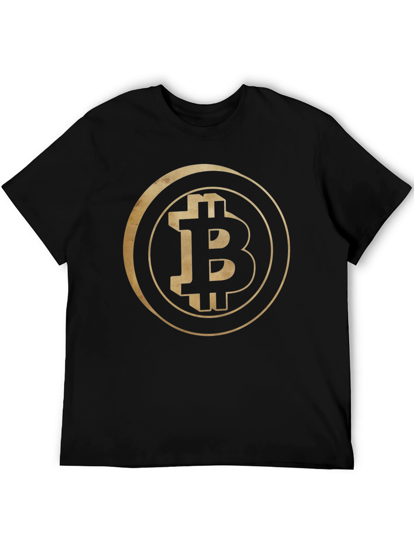 Bitcoin Crypto Gold Logo Black Tee