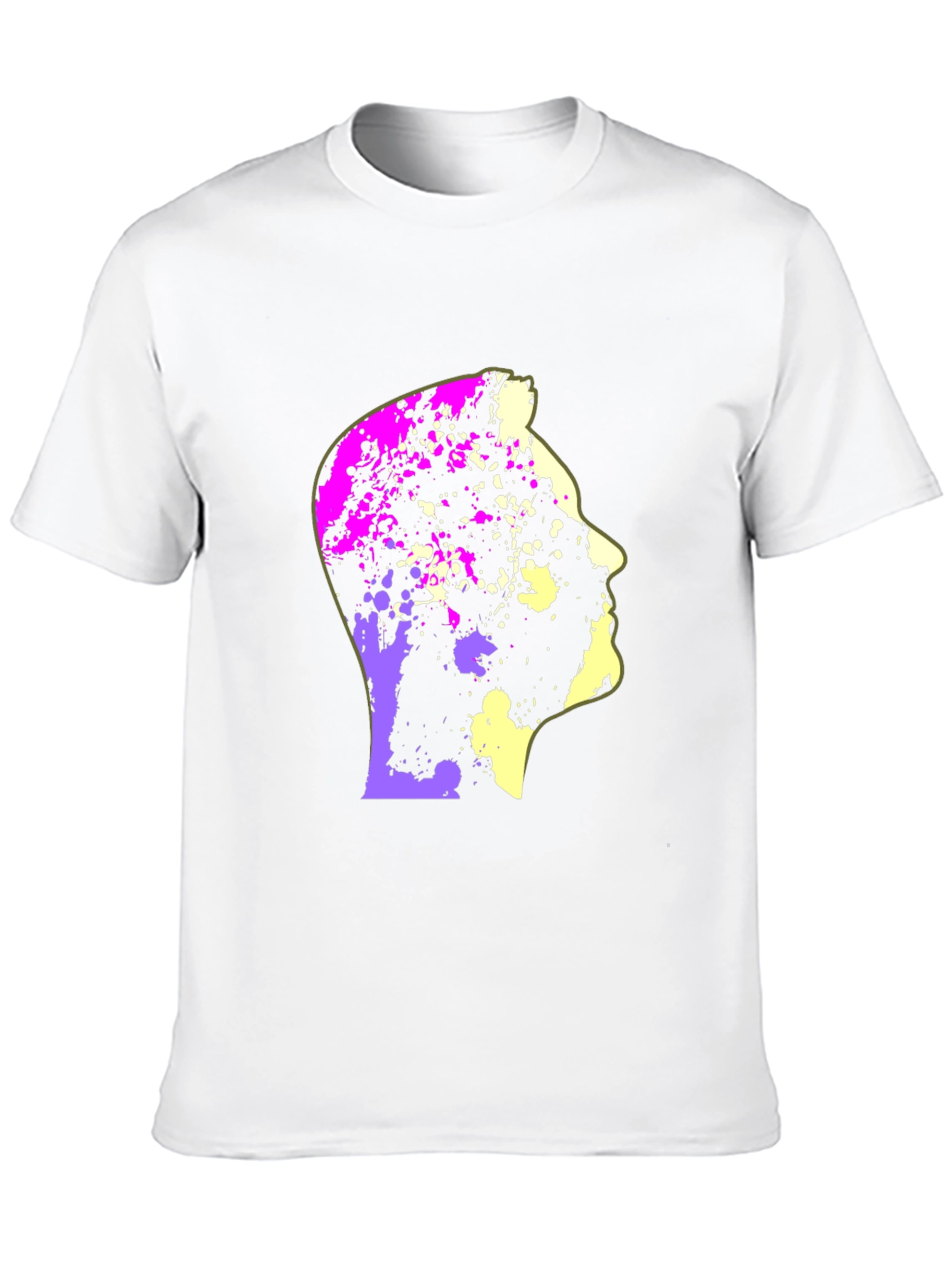 Abstract Head Graphic Print Black T-Shirt
