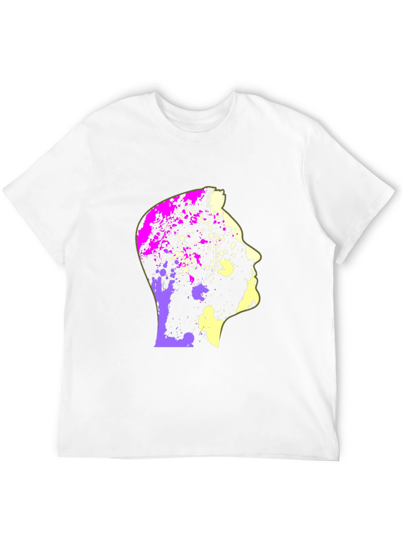 Abstract Head Graphic Print Black T-Shirt