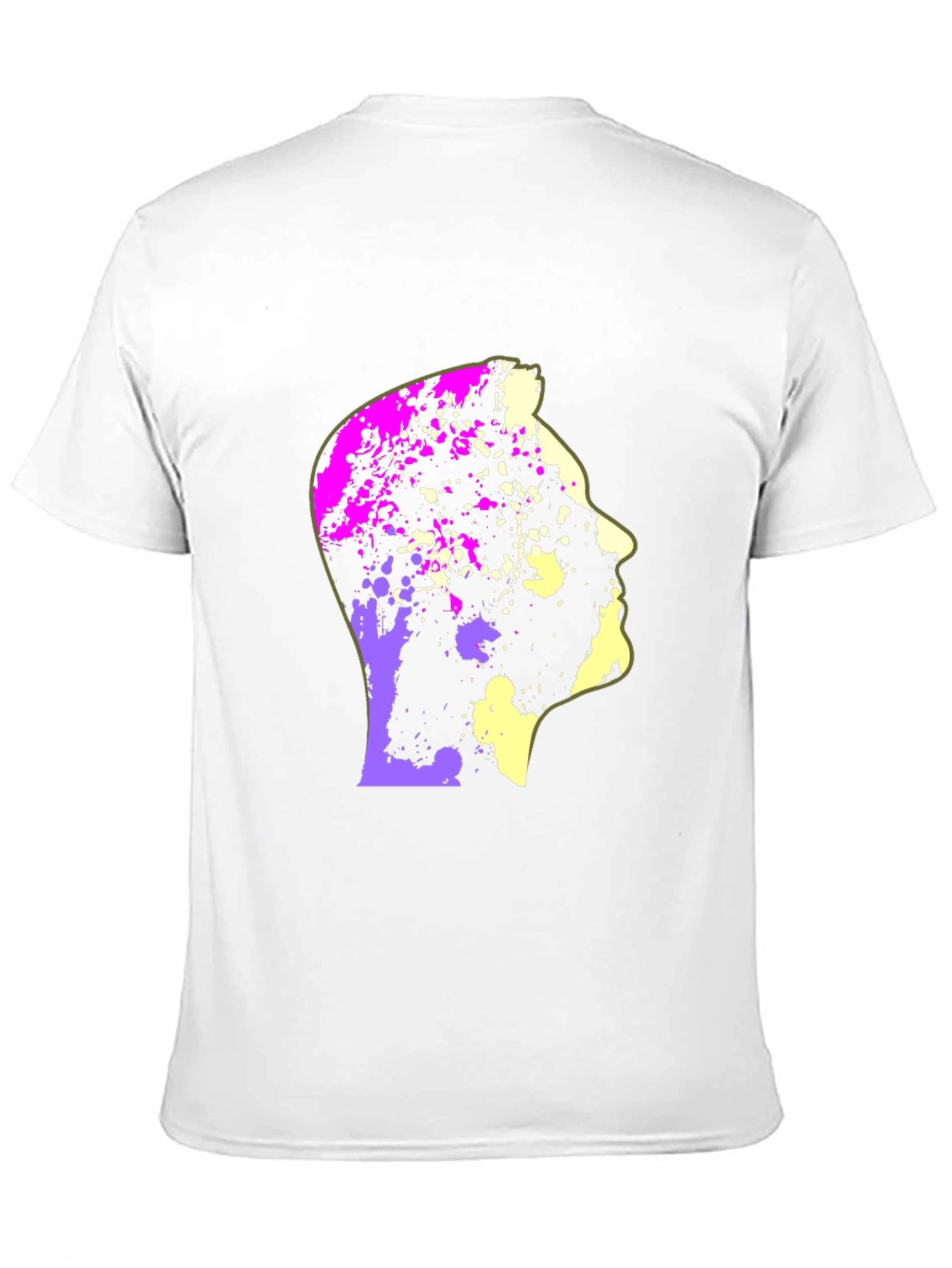 Abstract Head Graphic Print Black T-Shirt