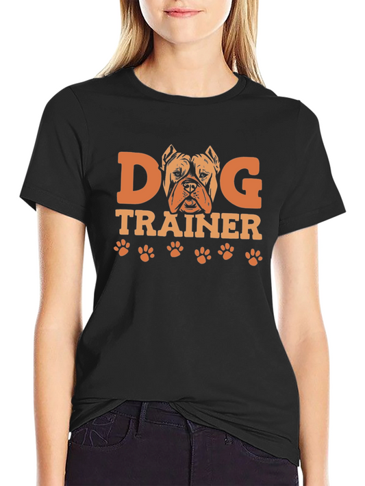 Dog Trainer Graphic Tee -  Pitbull Paw Print Design