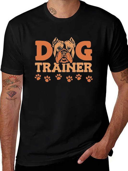Dog Trainer Graphic Tee -  Pitbull Paw Print Design