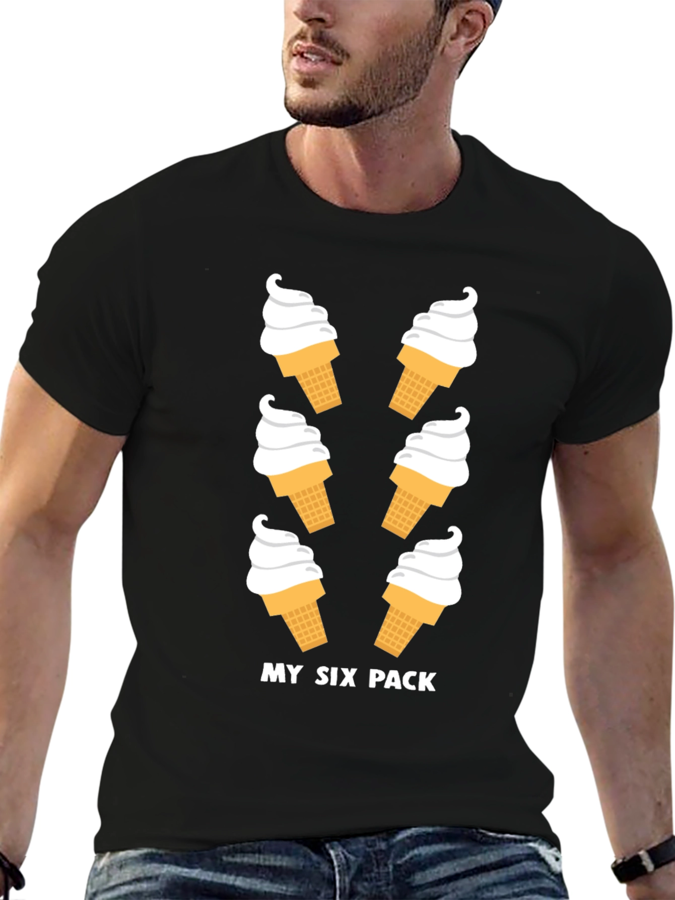 Funny Six Pack Ice Cream Graphic Tee