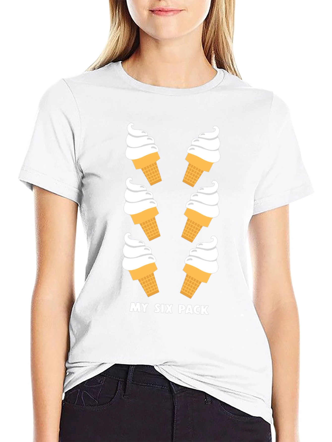 Funny Six Pack Ice Cream Graphic Tee