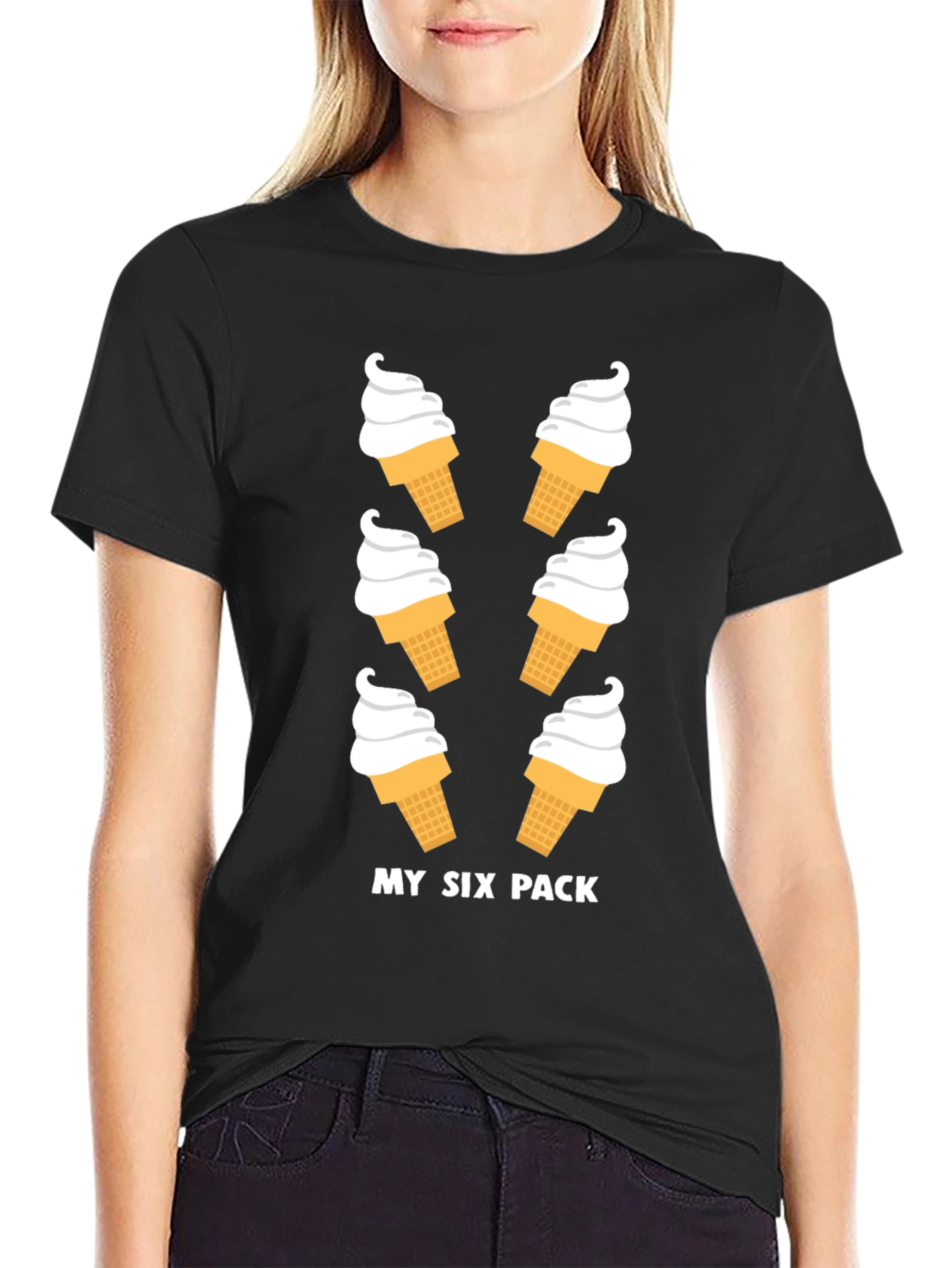 Funny Six Pack Ice Cream Graphic Tee