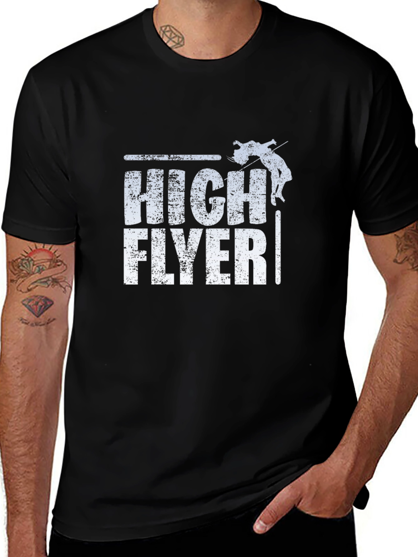 High Flyer Graphic Tee - Black Cotton T-Shirt