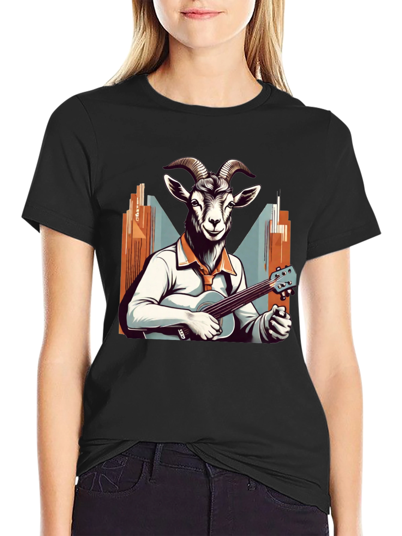 Goat Musician Graphic Tee - Quirky & Cool