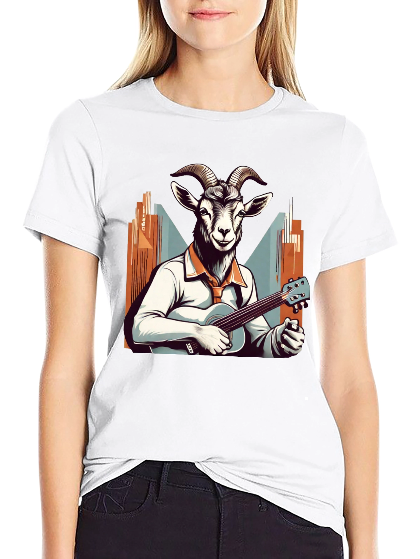 Goat Musician Graphic Tee - Quirky & Cool