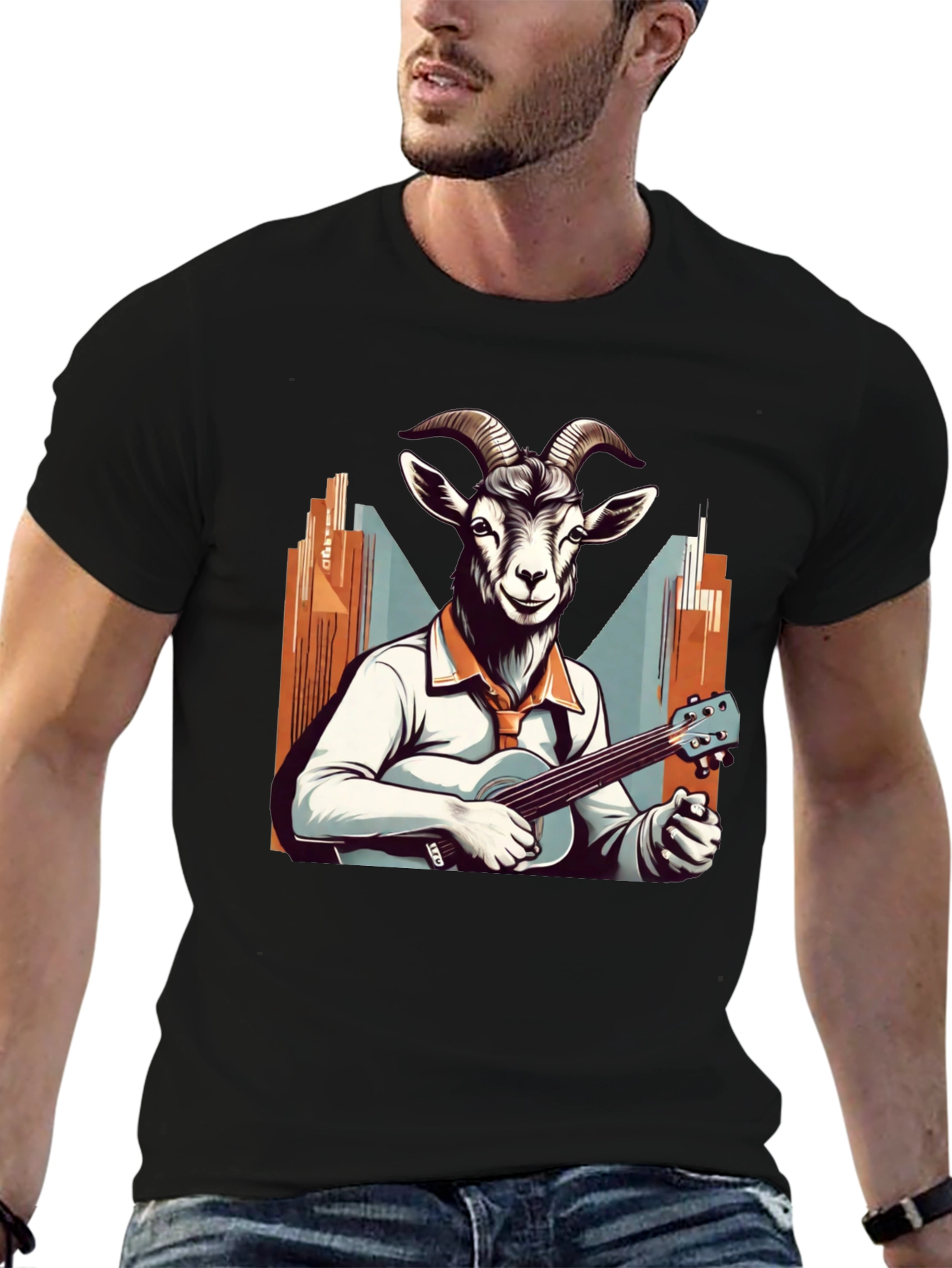 Goat Musician Graphic Tee - Quirky & Cool