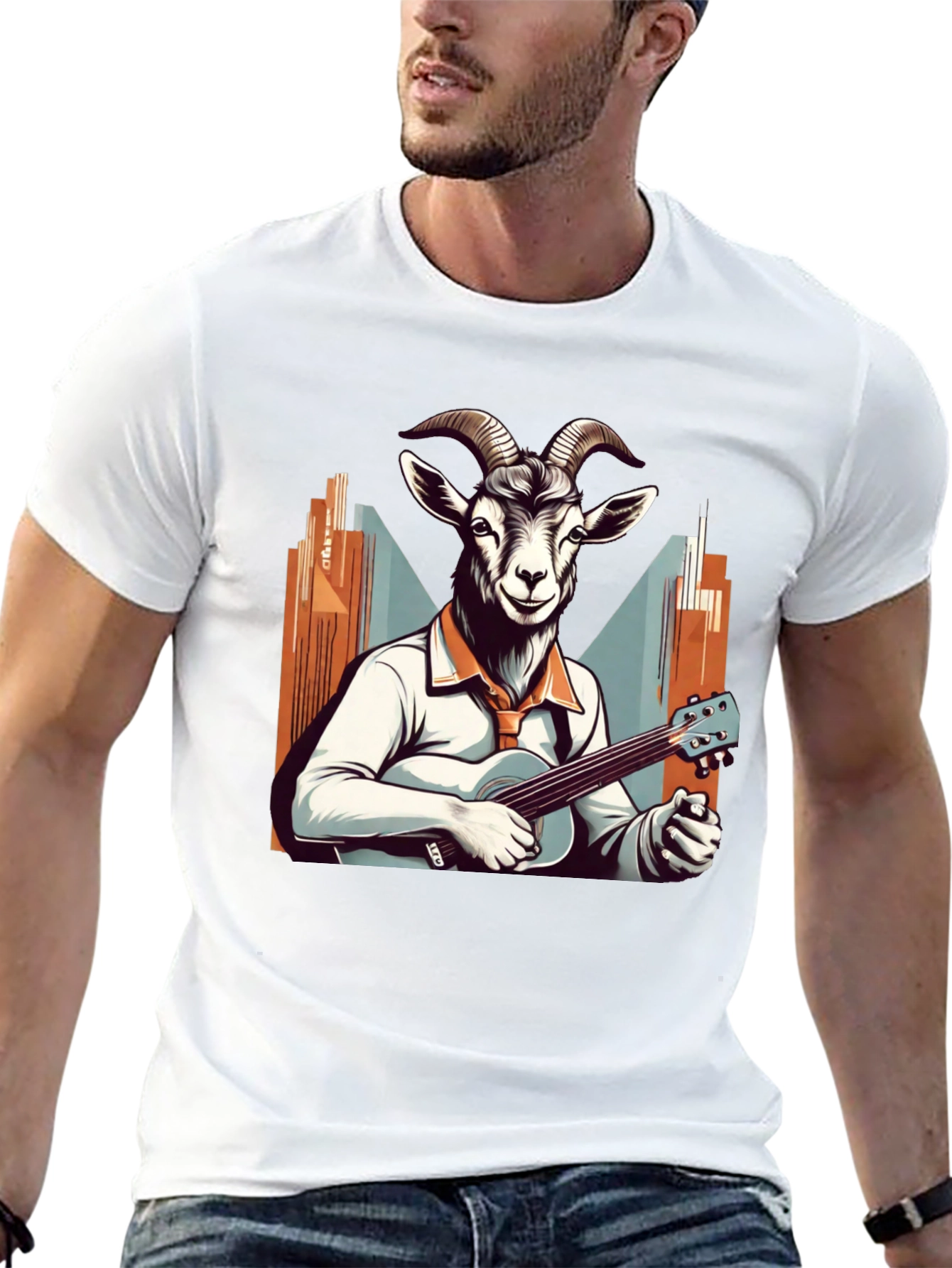 Goat Musician Graphic Tee - Quirky & Cool