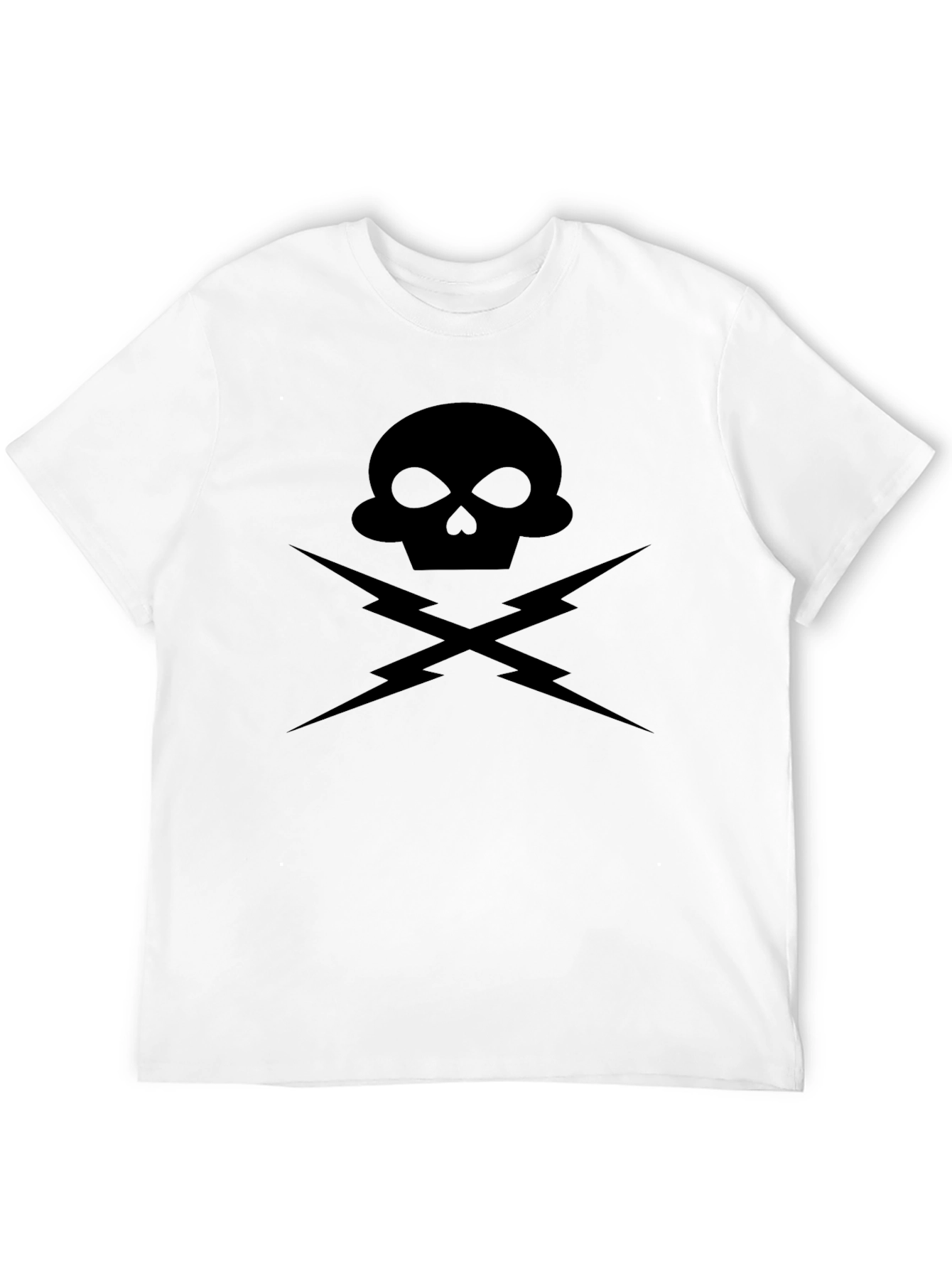 Skull & Lightning Bolt Graphic Tee - Mens